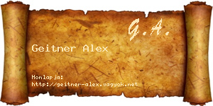 Geitner Alex névjegykártya